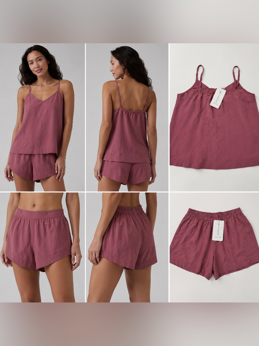 NWT Athleta Cool Sleep Collection Set Women's Size XS Purple Lightweight Stretch